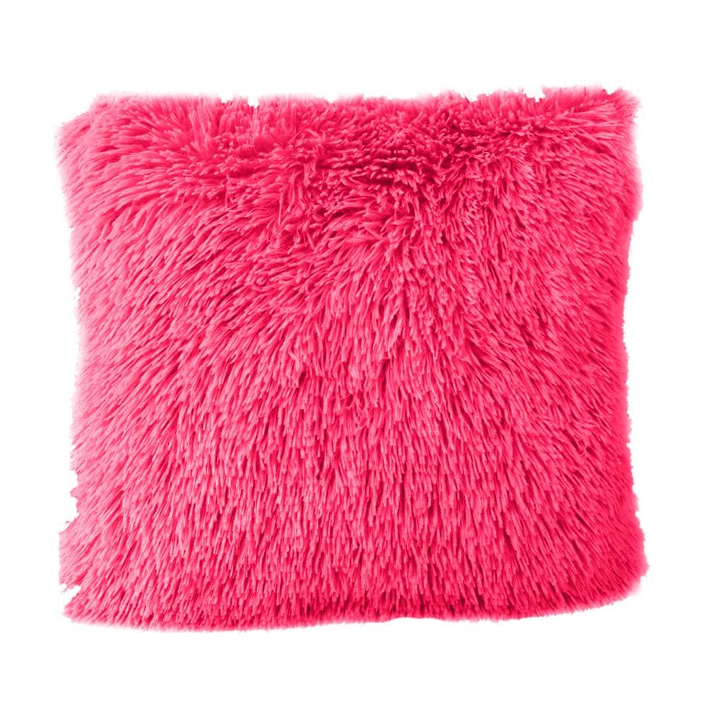 Fluffy Throw Pillow Warm Soft Case Cushion Cover Home Bed Sofa Car rose red