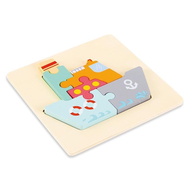 3D Wooden Puzzle High Quality Baby Educational Toys Early Learning Cognition Kids Cartoon Grasp Intelligence Puzzle Baby Toddler Toys Ship puzzle multicolour