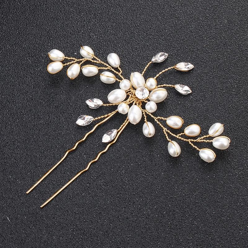 Women Hair jewelry Hair Pins Crystal Bridesmaid Faux Pearls New Beautiful Rhinestone Bridal