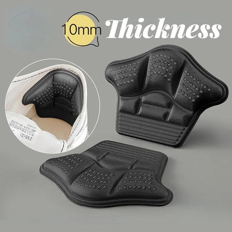 Heel Cushion Pads Shoe Inserts Anti-Slip Heel Protectors Sneaker Size Reducer High Heel Comfort Liners for Better Fit and Pain Relief 10mm-4 pairs black