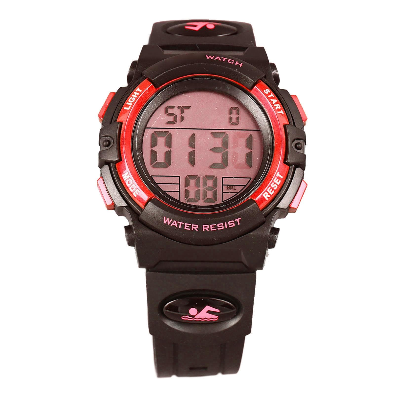 Digital Electronic Watches 50M Waterproof PU Strap Multifunctional Outdoor Sports Watch for red