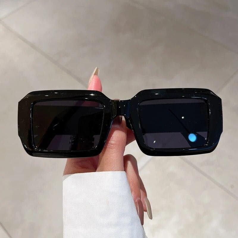 KAMMPT Retro Rectangle Punk Shades Ins Brand Women's Sunglasses Hip Pop Hiking Trends Sun Glasses for Men's Fashion without case
