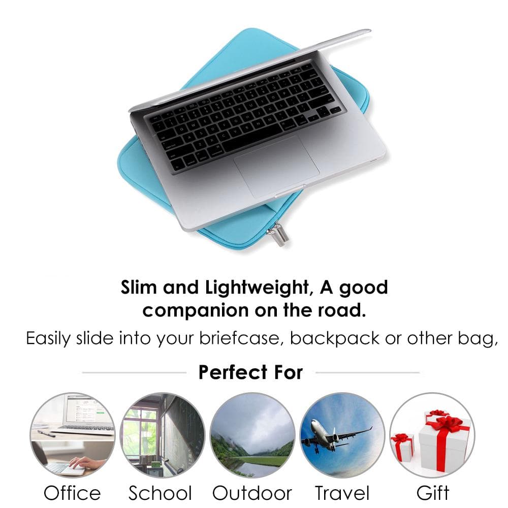 B2015 Laptop Sleeve Soft Zipper Pouch 11 /12 /13 /14 /15 /15.6 /17  Bag Case Cover for MacBook Air 13 inch black