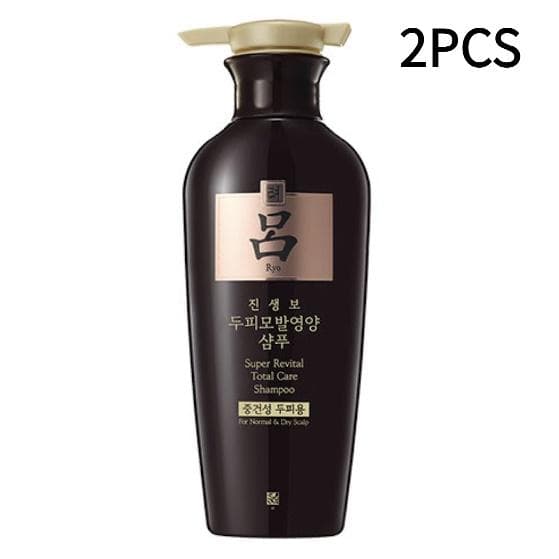 Ryo Jinsaengbo Super Revital Total Care Shampoo for Normal & Dry Scalp 400ml 2PCS