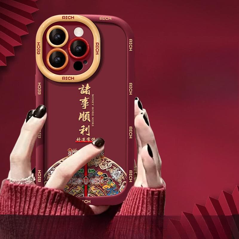 New Year's Apple IPhone 16 Promax Phone Case 14 China Red 13pro Everything Goes Smoothly 1315plus iPhone 6/6S