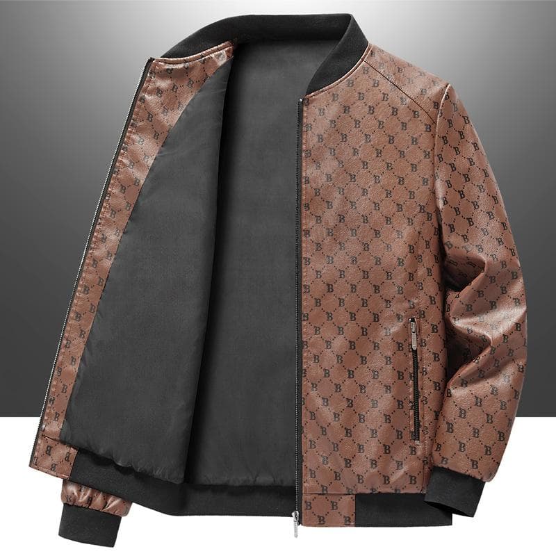 Autumn Leather Jacket Men's New Trendy and Handsome Large Size Spring and Autumn Korean Style Leisure Motorcycle 5XL