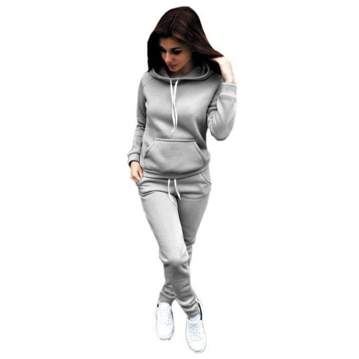 New Women's Fleece Sports Suit 3XL grey