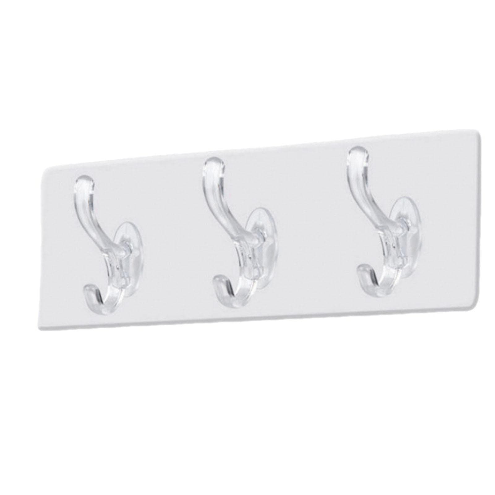 Wall Mounted Coat Rack PVC Strong Stable Multifunctional Simple Wall Hanger with 3 Hooks for