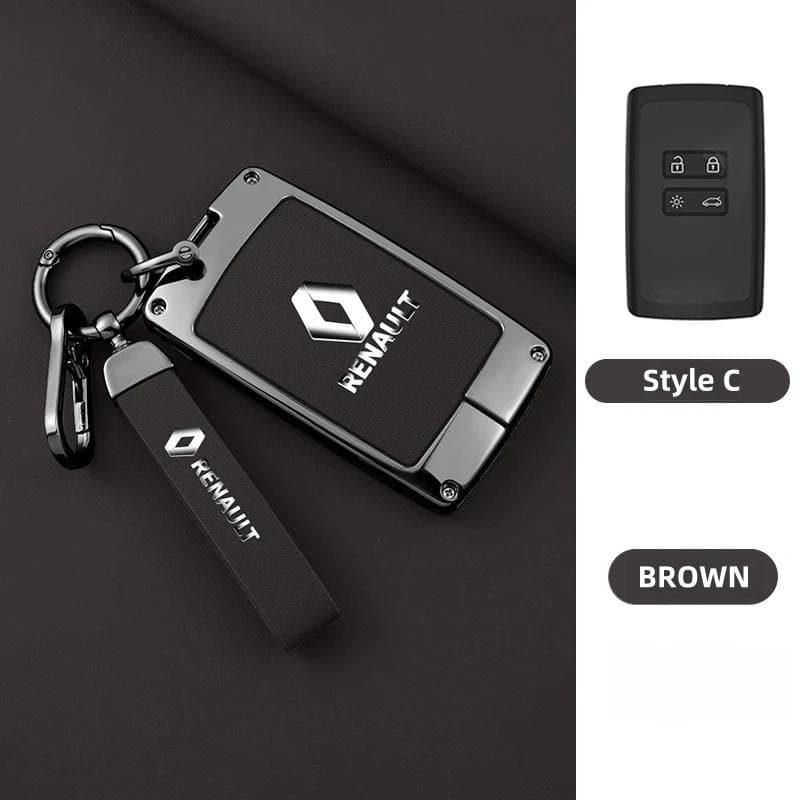 Hub Caps Zinc Alloy Car Key Case Cover Shell Keychain For Renault Koleos Captur Kadjar Megane Clio 5 Talisman Arkana Zoe Scenic