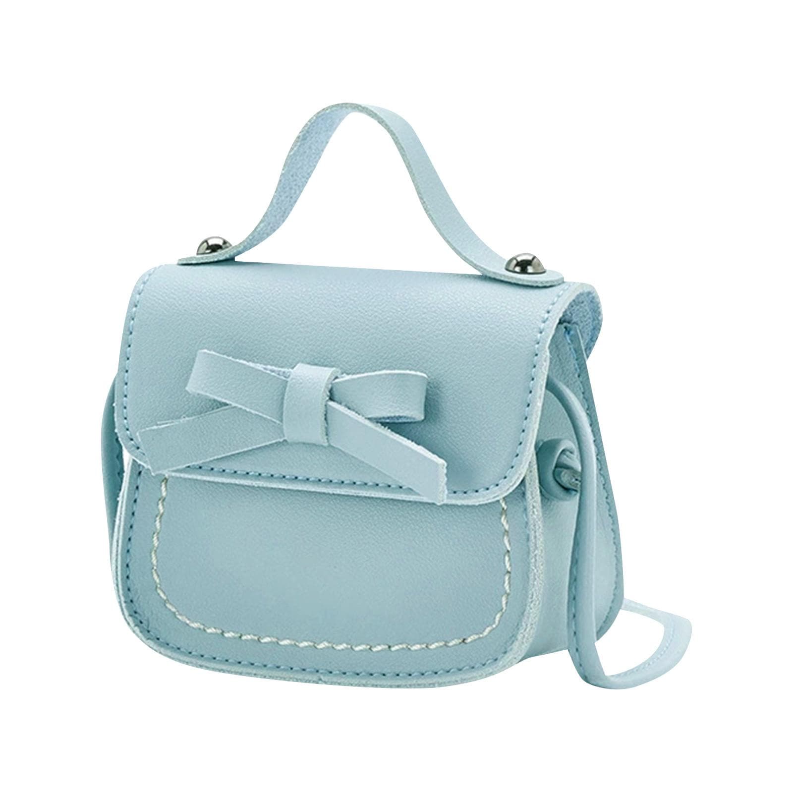 Fashion Small Purse For Little Girls Toddler Kids Cute Bow Messenger Bag One Size blue