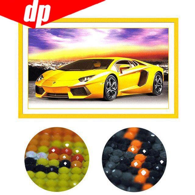 DIY Birds Fast&Furious Car Painting Round Rhinestone Diamond Embroidery Handicraft Cross Stitch 20X30