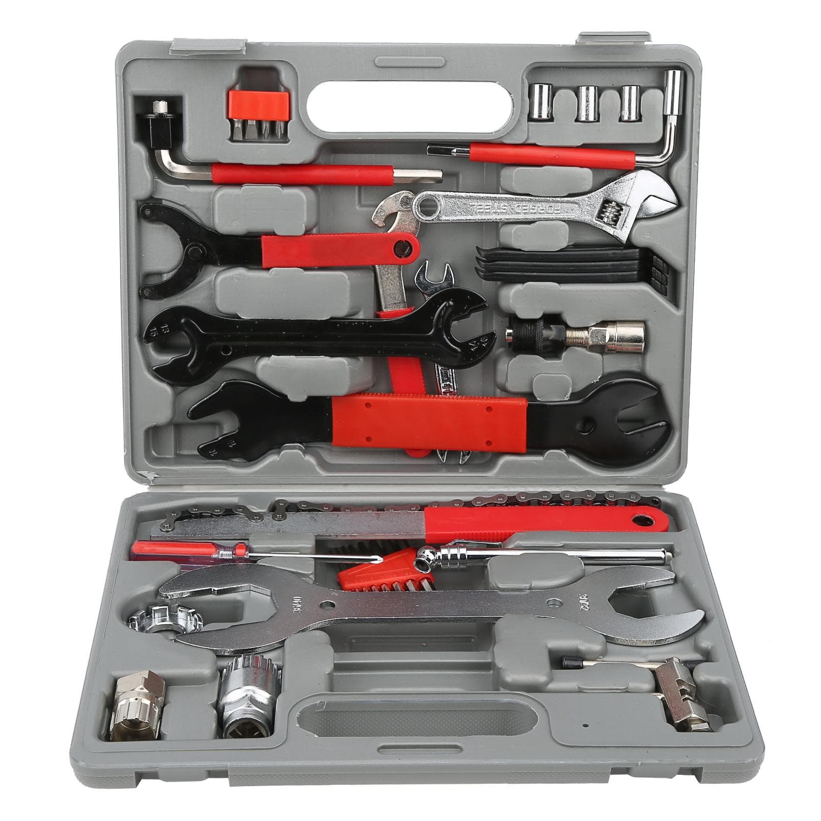 44pcs Bicycle Repair Multi Tools Kit Set Mountain Bike Cycle Puncture Tyre Pump white