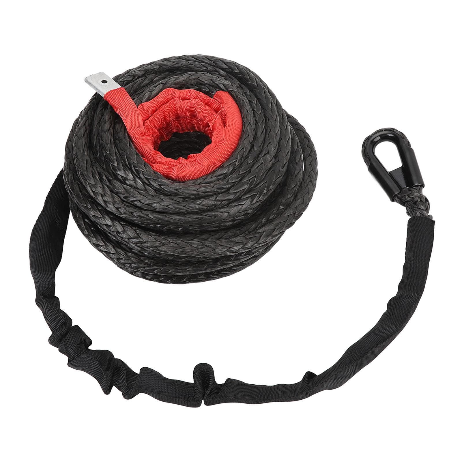 Synthetic Winch Rope with Protective Sleeve 9.5mm X 23m 7.5T High Strength Winch Rope Cable for 4WD