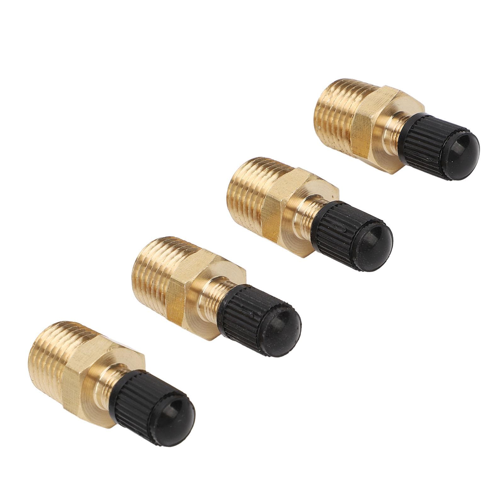 4Pcs Tank Valve 14in NPT Male Thread 200PSI Standard Valve Core Brass Valve with Sealing Caps for