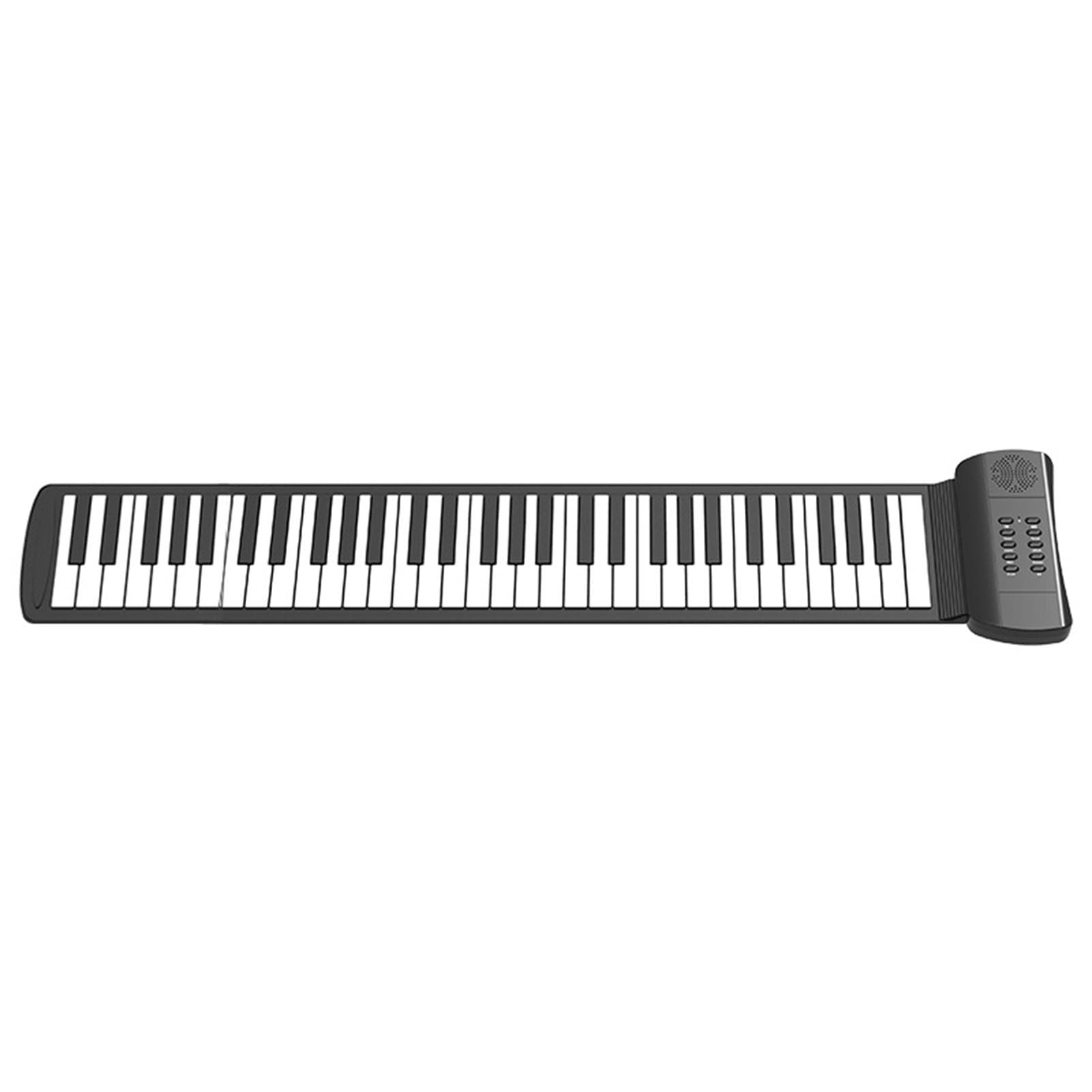 61 Keys Roll Up Piano with Built-in Speaker 16 Tones 6 Demos Supports Recording Sustain Headphone 61 Keys