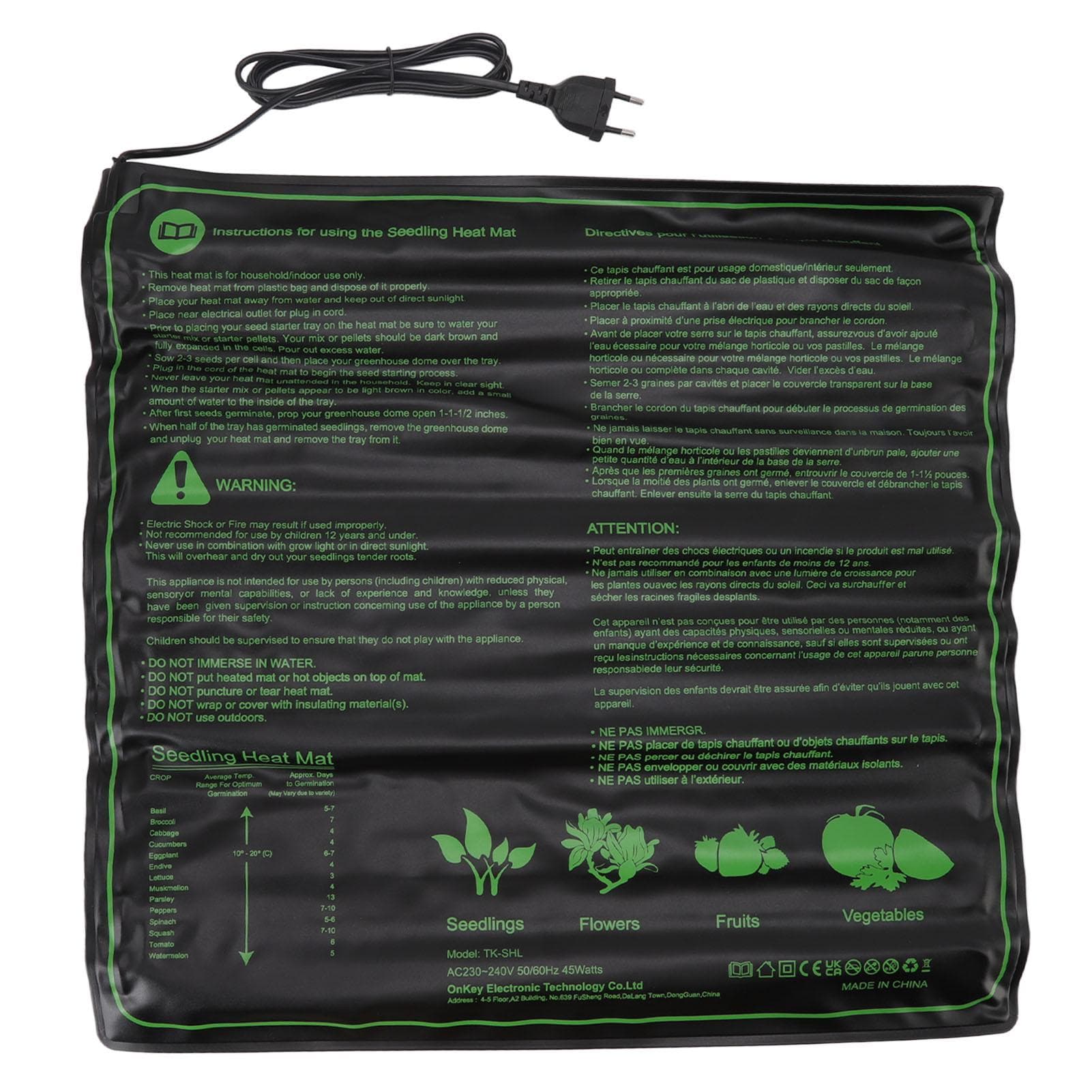 Seedling Heating Mat Waterproof Warm Safe Efficient Plant Seed Heat Pad for Indoor Plants
