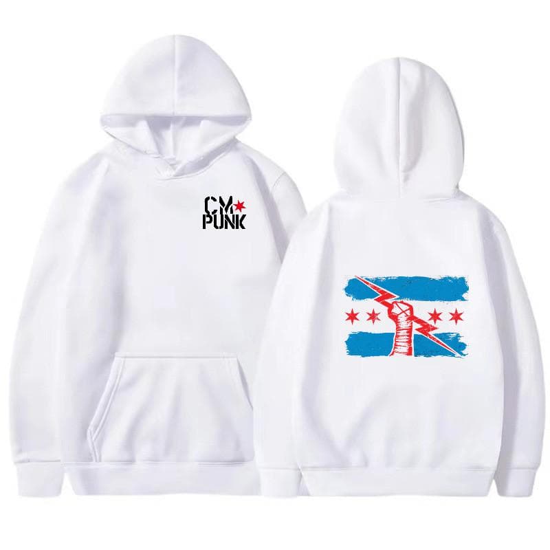 Autumn and Winter Famous Wrestler Returns to CM Punk Men's Solid Hoodie Print Street Sports Casual Top 2XL