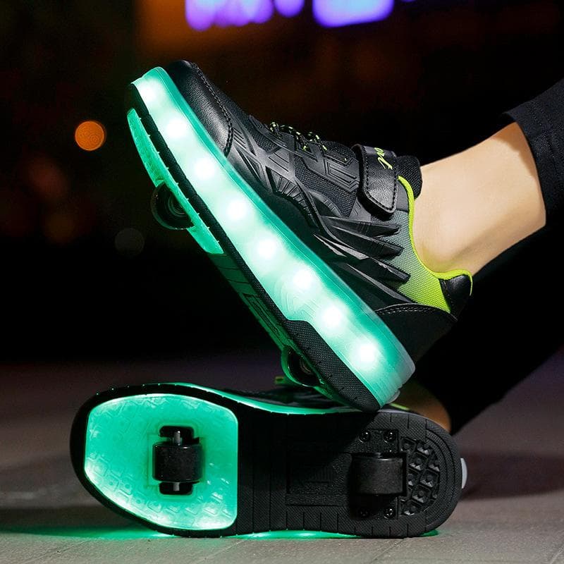 Four-wheel Runaway Shoes Children's Roller Skating Two-wheel Boys' Skating Girls' Wheel-reel Flying Shoes 40