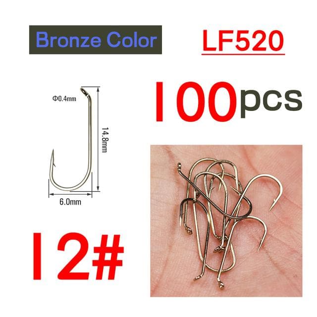 Bimoo Barbed & Barbless High Carbon Steel Fly Tying Hook Dry Wet Nymph Pupae Caddis Scud Midge Flies Fishing Hook