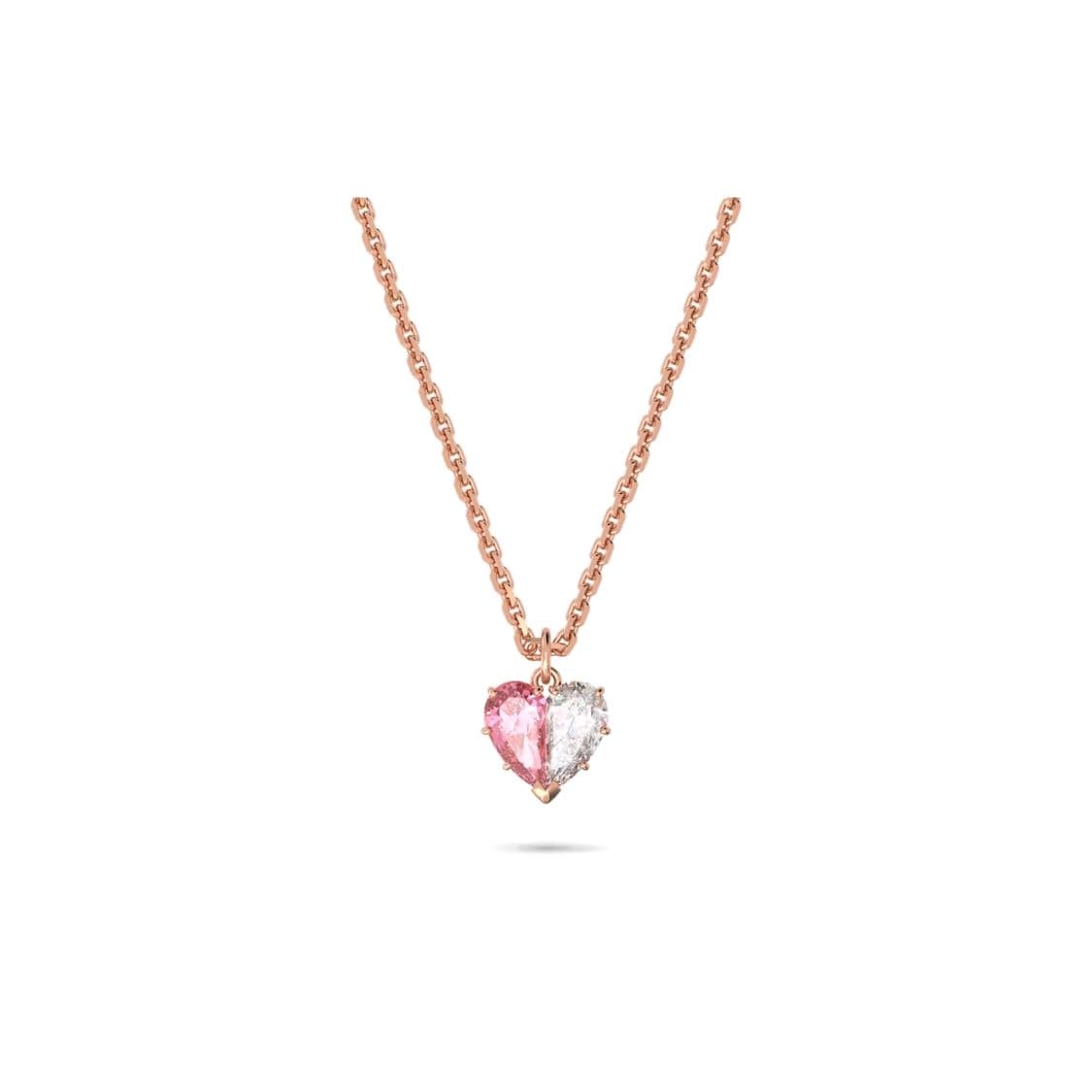 Swarovski Gema 520 Heart Decoration Necklace Women necklace Pink 5656577 Box (Random Color)