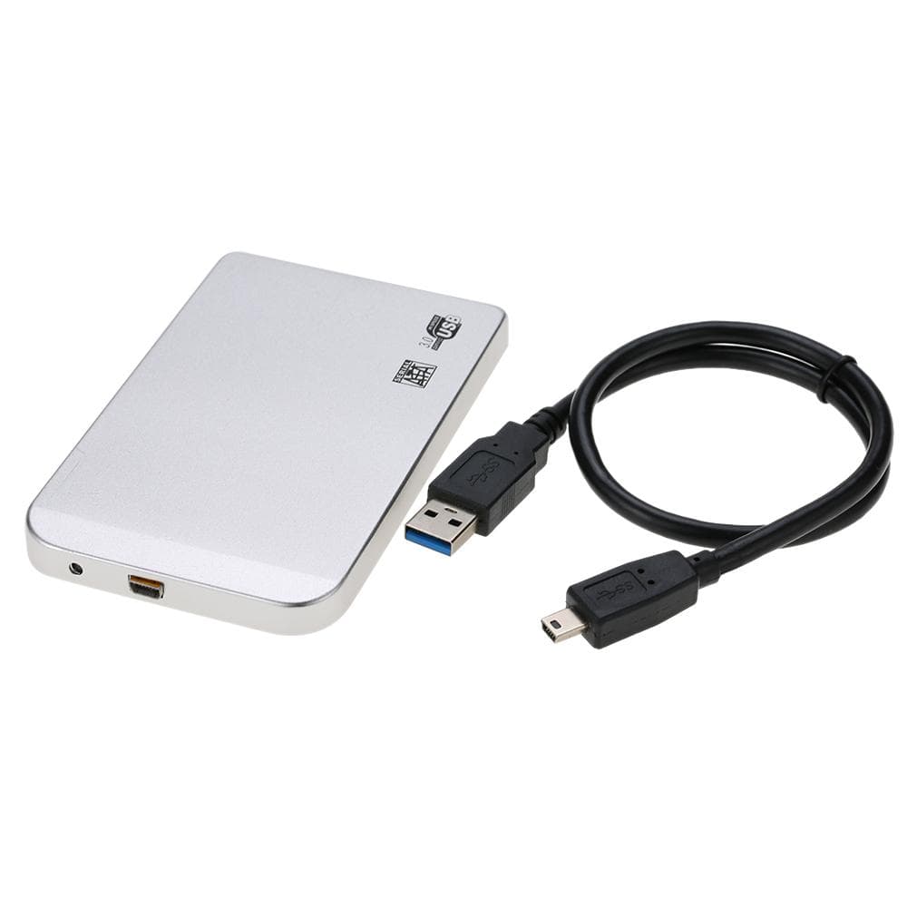Slim Super Speed 6Gbps Aluminum 2.5 SATA SSD HDD Hard Disk Drive Box USB 3.0 External 2.5in silver