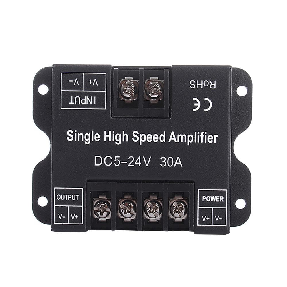 DC 5-24V 30A Single Color Data Box Repeater Aluminum Signal Amplifier for black
