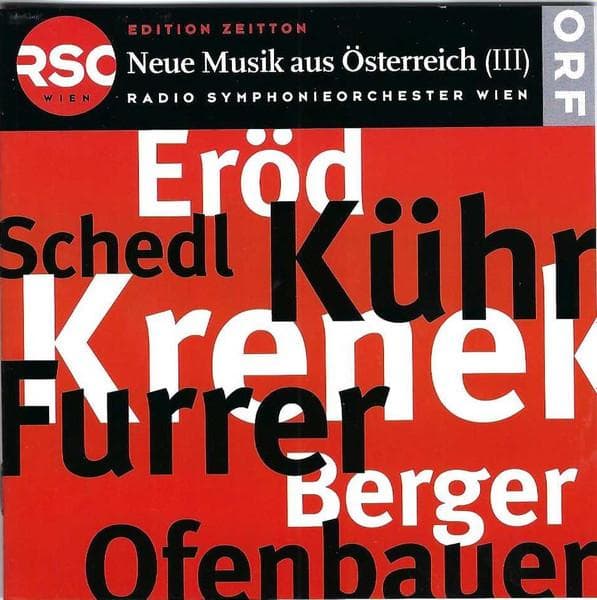 CD CONTEMPORARY MUSIC CLASSICAL - Neue Musik Aus Osterreich 3-berger, CD249 ORF 2000 Australia Classical Used