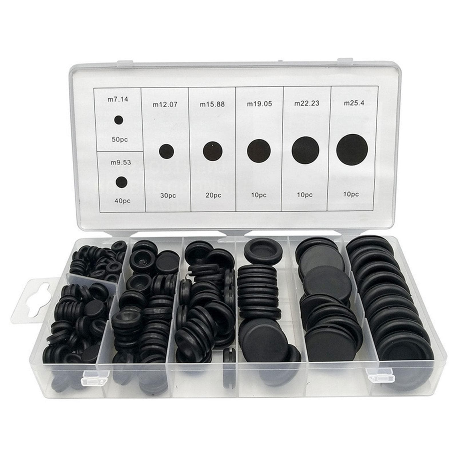 170Pcs Rubber Grommets Assortment Firewall Hole Plug Electrical Wire Gasket Set 170Pcs