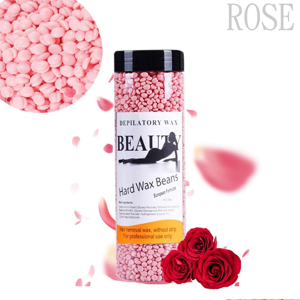 WUWUVISTA Bottle Wax Beans 400g Bikini/Face/Legs/Arm/Body Hair Removal Hard Wax Beads For Sensitive Skin Women&Men Depilatory Hot Film Wax Pellet 400g pink