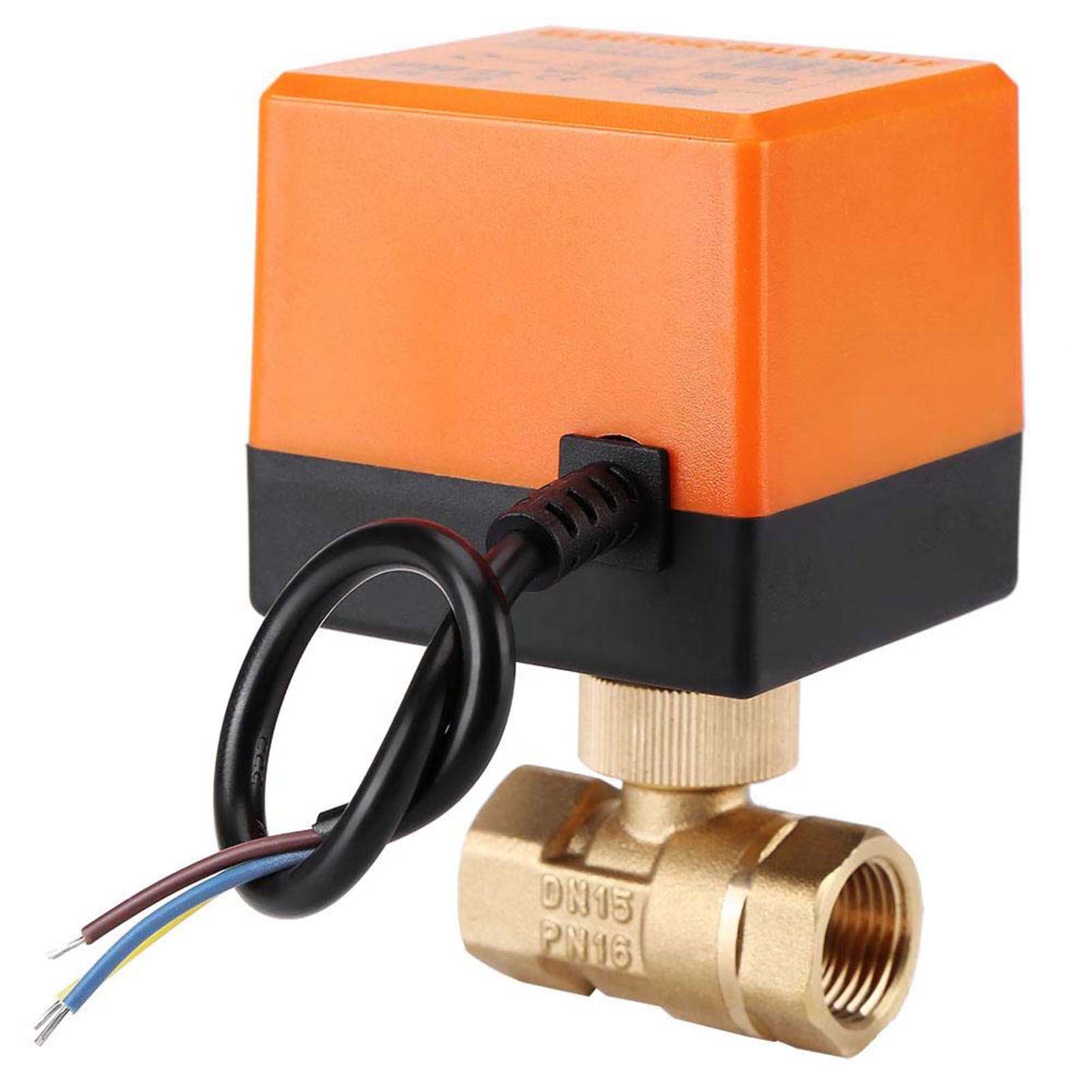 AC 220V Brass Electric Motorized Ball Valve 2 Way 3?Wire 1.6Mpa Thread DN15 DN15