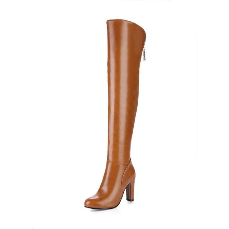 Fashion Women's Thigh High Boots Sexy Black Red Heels Over the Knee Boots Female Autumn Winter Sexy Long Dance Party Shoes Lady 36 yellow
