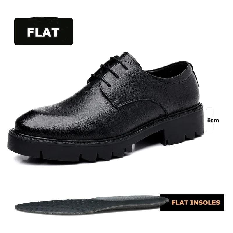 Fashion Hidden Heel 8/10CM Cow Leather Men Shoes Office Work Elevator Shoes Brand Man Business Oxfords Footwear Suit Shoes Lift Sneakers 37