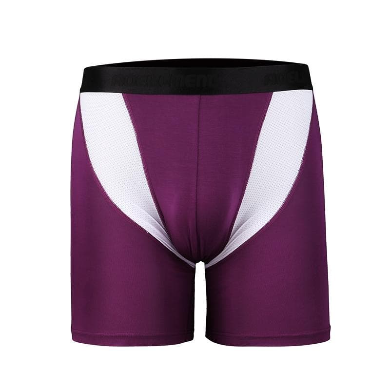 Men's Boxer Shorts Ice Silk Mesh Comfortable Plus Size Underpants 4 Color Innerwear 5XL purple