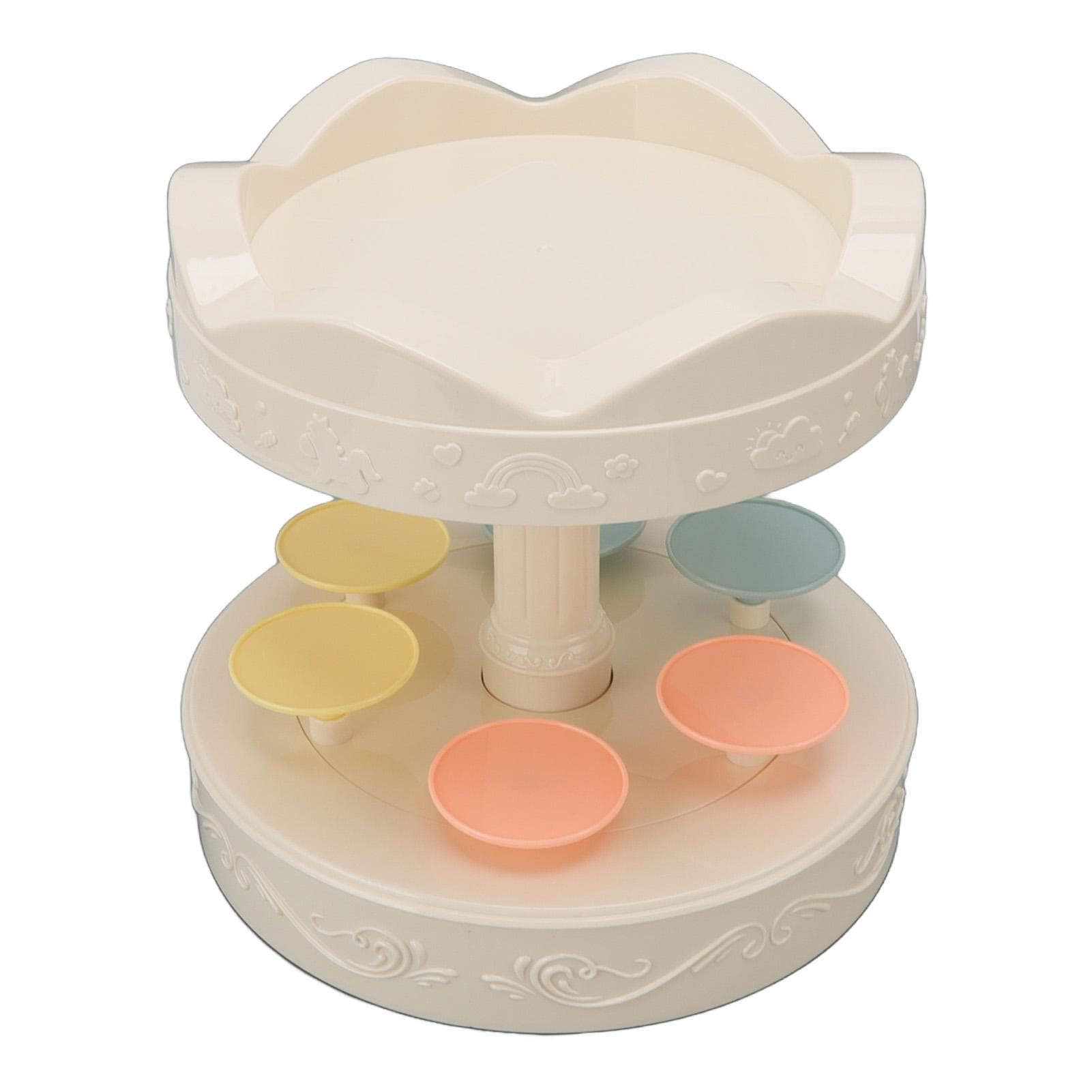 6 Trays 2 Tier Automatic Rotating Dessert Cupcake Display Table Swing Tray with Music for Wedding