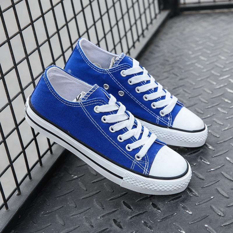 Fashion Canvas Shoes Couples Students Sports Solid Color Canvas Shoes 44 blue