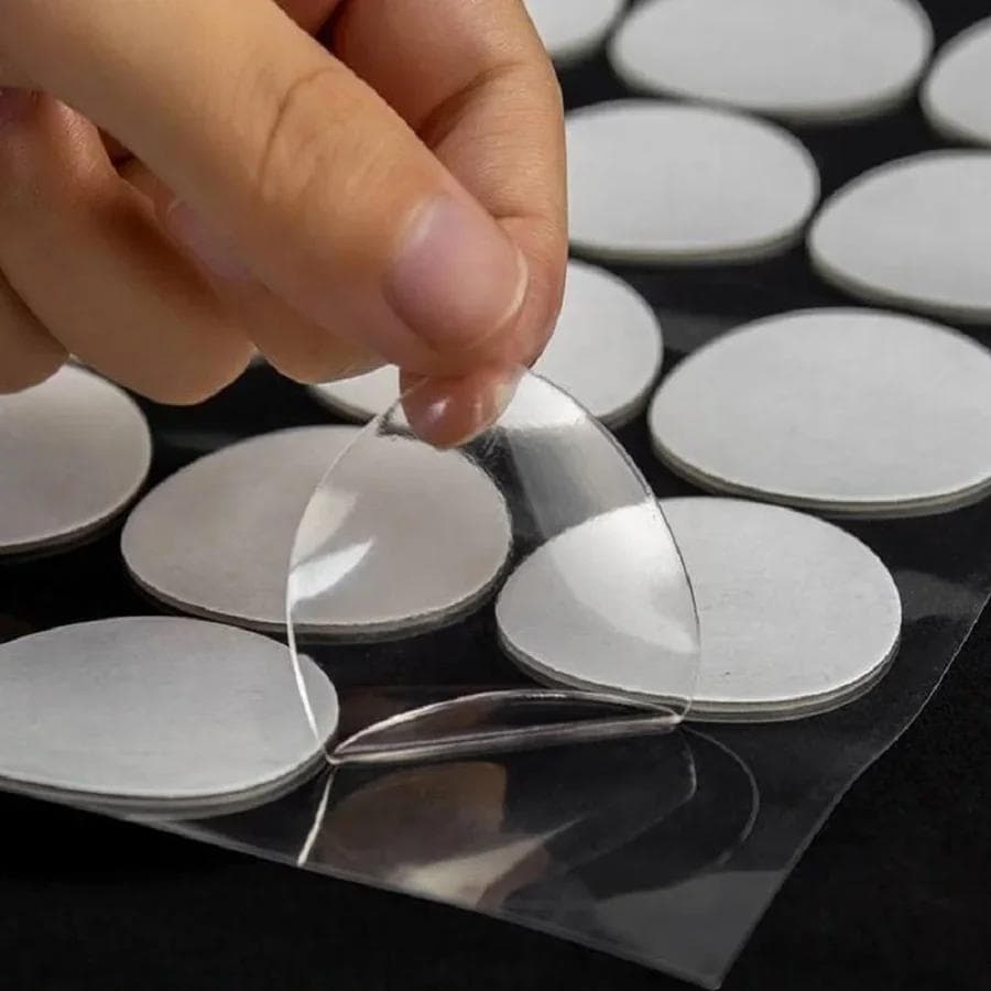 2Sheets Transparent Double-sided Adhesive Tape 10mm 20mm Round Glue Tape Strongly Fixe Seamless Glue Household Paste Decoration 15mm 60pcsX2sheets&0.5mm transparent