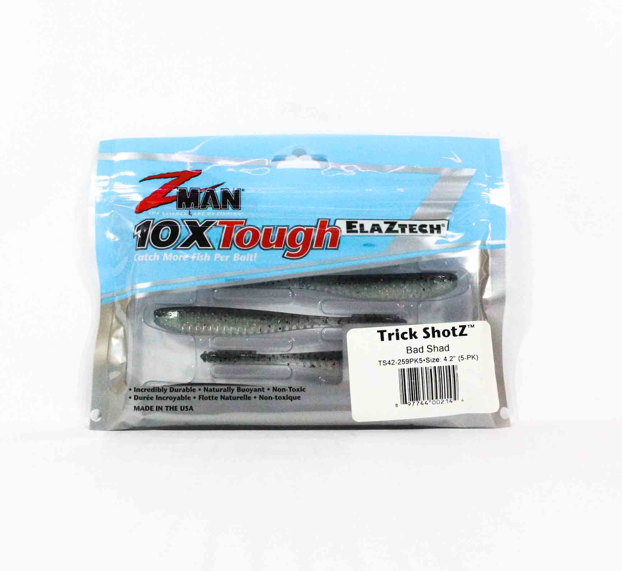 Zman Soft Lure Trick Shotz 4.2 Inch 6/Pack Bad Shad (2144)