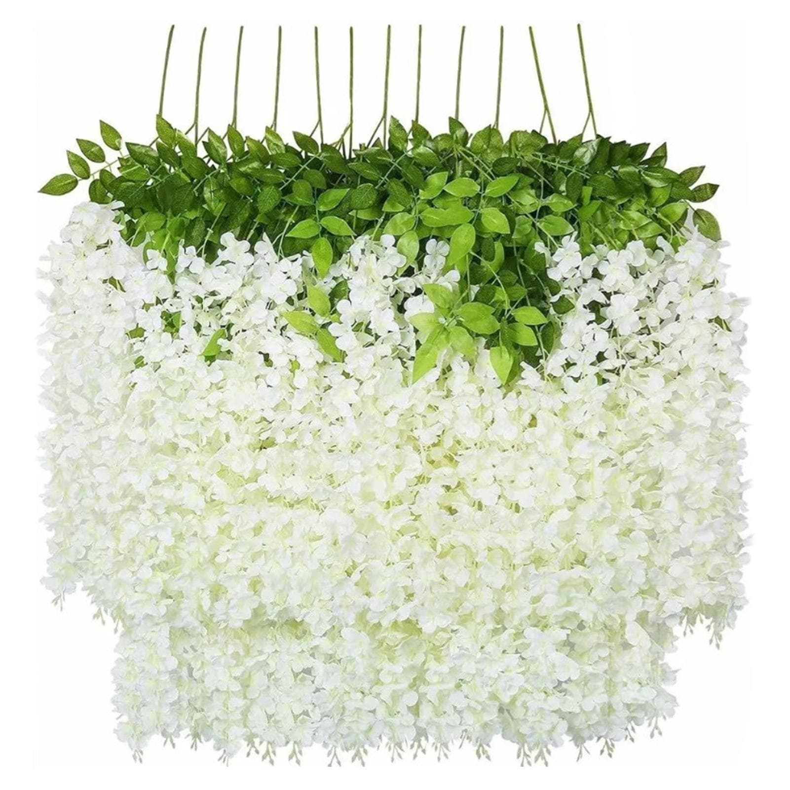 12 Pcs Artificial Wisteria Pure White Exquisite Simulated Wisteria Decoration for Weddings Outdoor