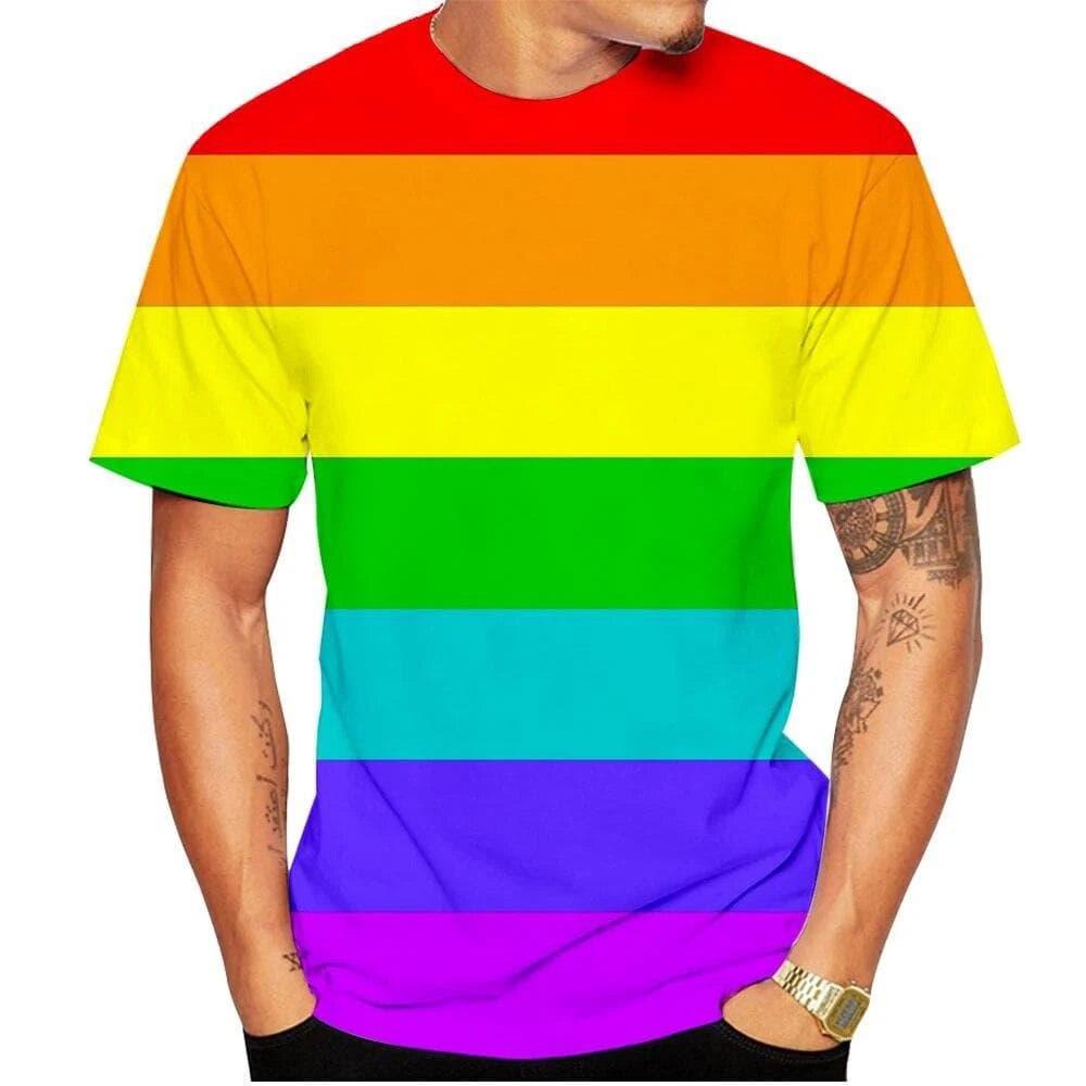 Fashion LGBT Rainbow Flag T Shirts 3D Print Men Woman Streetwear Short Sleeves T-Shirt Oversized Harajuku Kids Top Tees Clothing 6XL