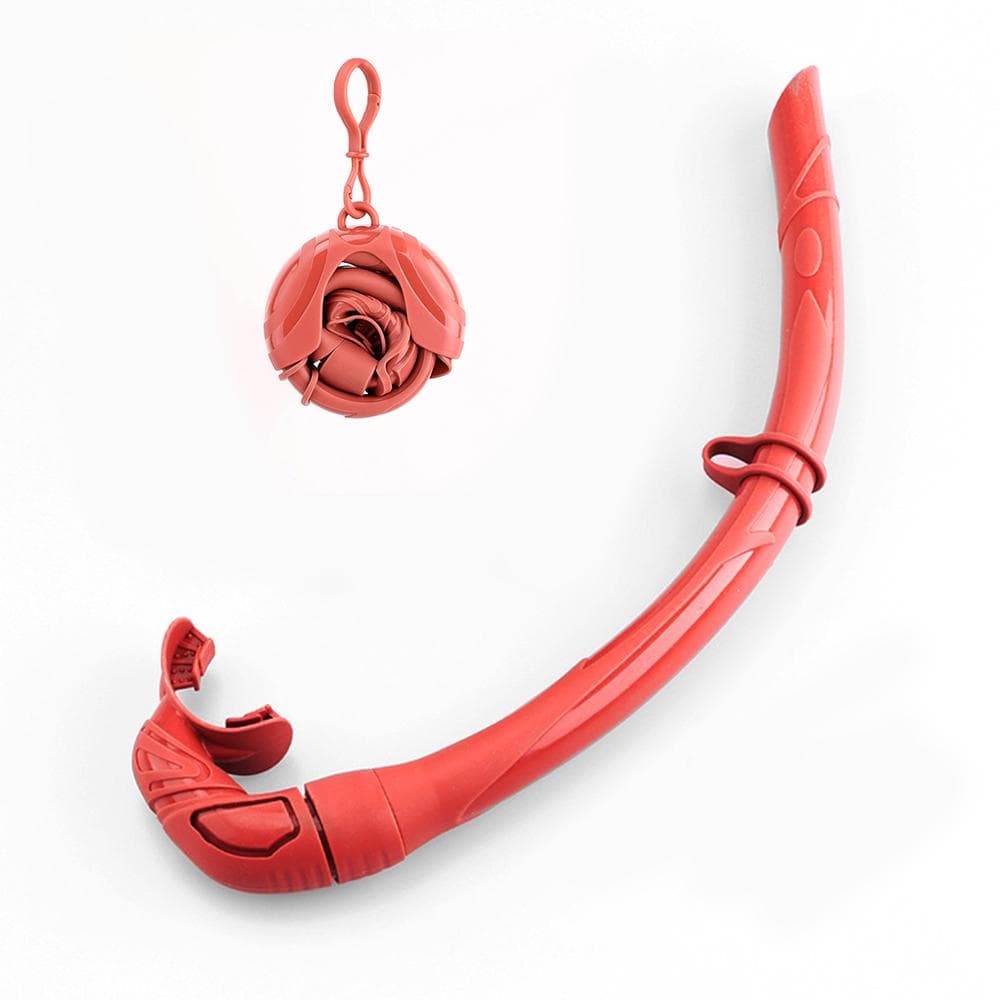 Silicone Foldable Snorkel with Compact Storage Case Women Men Roll Up Snorkel Wet Breathing Tube For Snorkeling orange