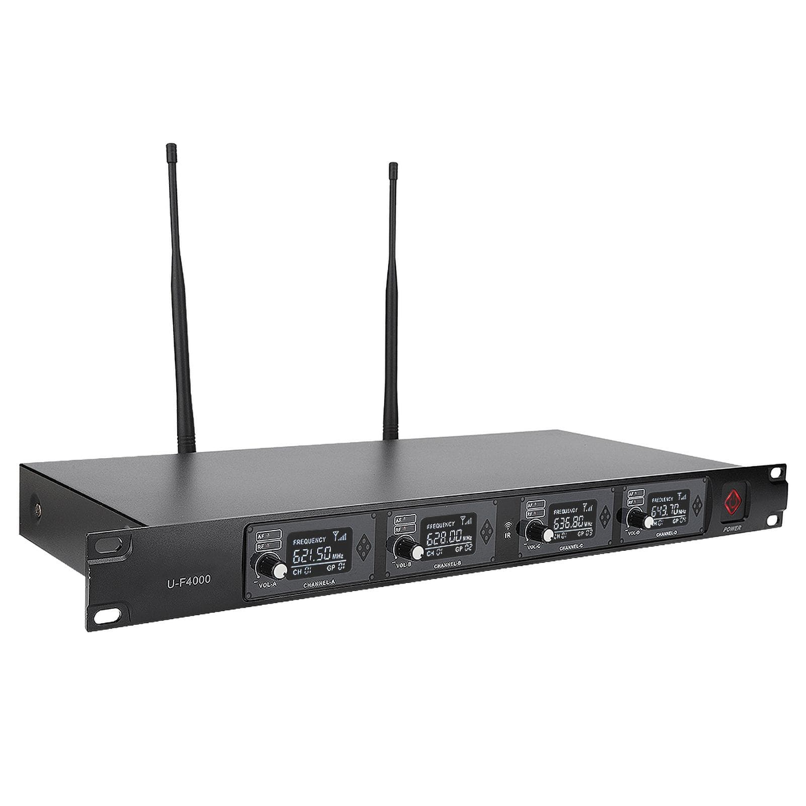 UHF 642.2~660.8Mhz 1 to 4 Professional Wireless Conference Lapel Microphone UK Plug