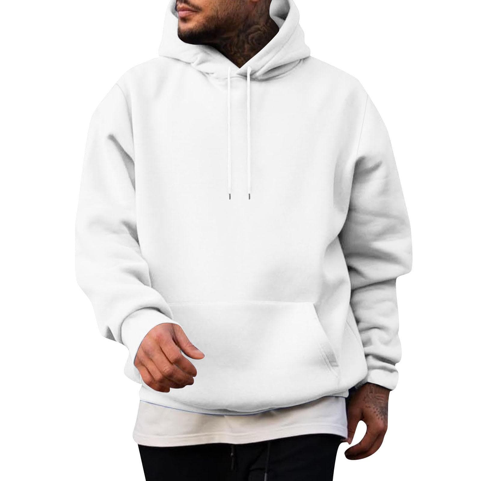 Hooded Sports Tracksuit Unisex Running Outfits Long Sleeve Pullover Hoodies Sweatshirt XXXXL white