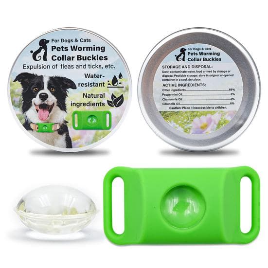 Flea Prevention Tag for Dogs Natural Ingredients Tick Repellent Tag Waterproof A green