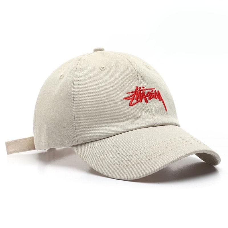 Stussy Personalized Letter Embroidery Baseball Cap For Men And Women beige