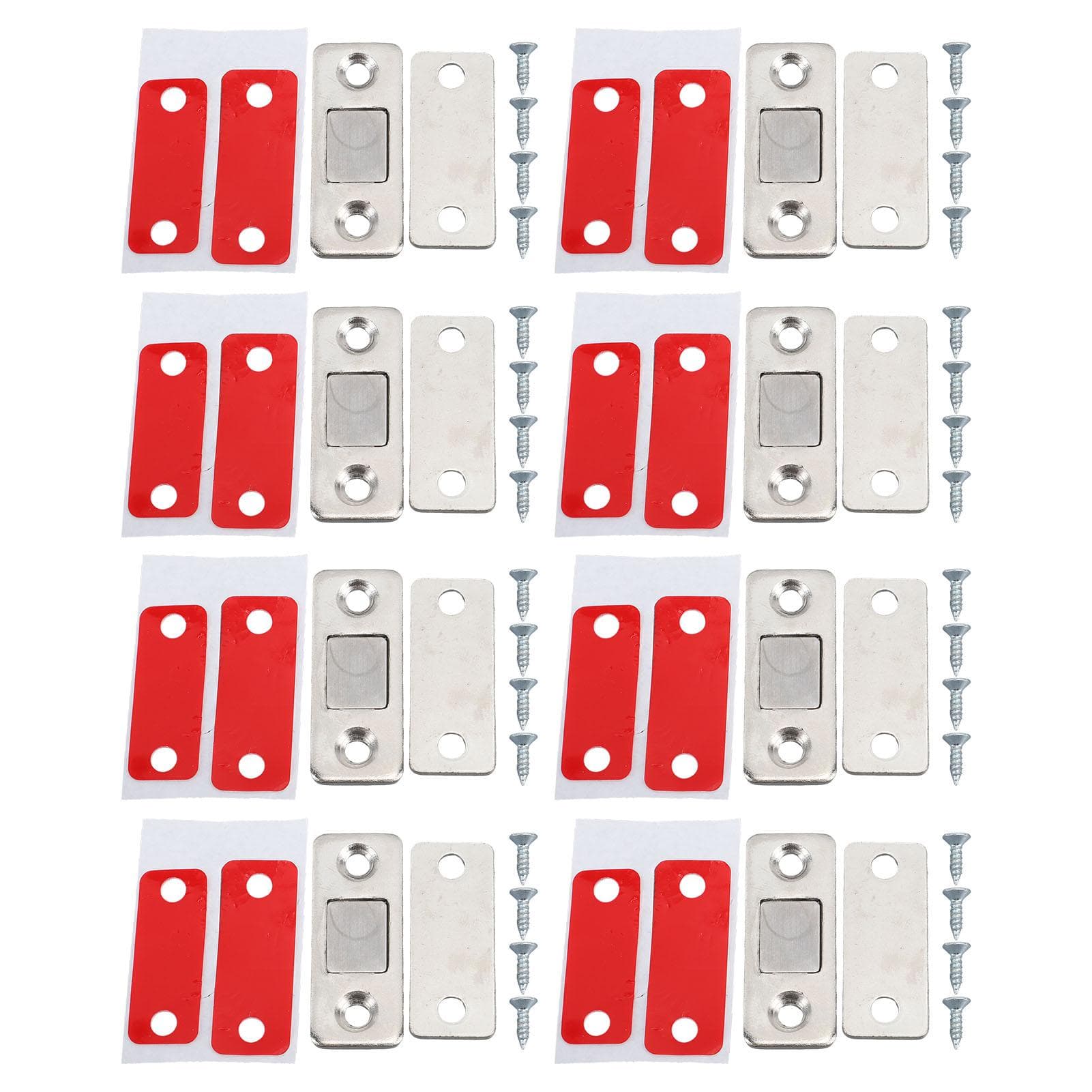 8 Pack Magnetic Door Catch Ultra Thin Door Latch Adhesive Stainless Steel 2 Way Installation