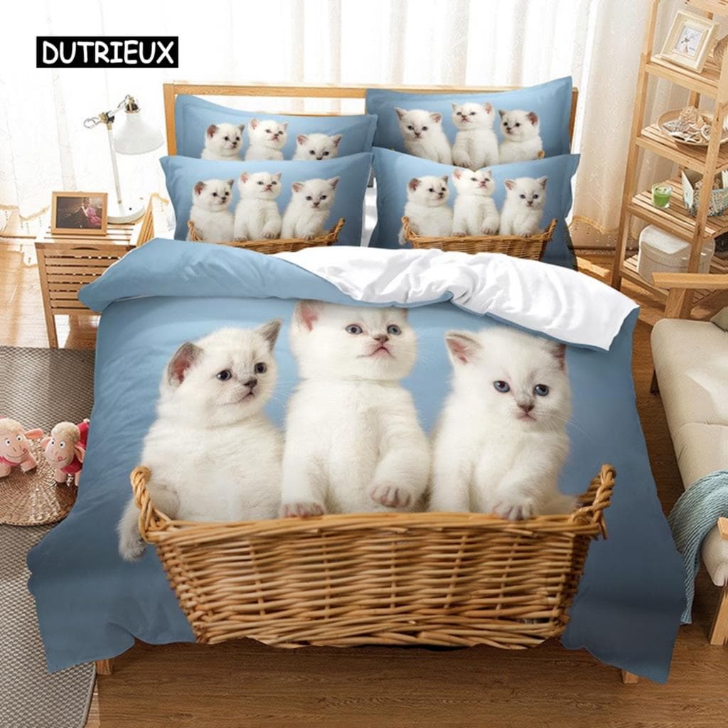 Black Cat Bedding Set Duvet Cover Set 3d Bedding Digital Printing Bed Linen Queen Size Bedding Set Fashion Design EU single(135x200cm)
