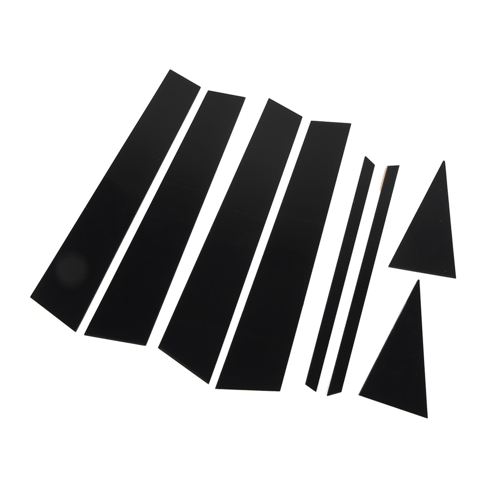 8PCS Exterior Window Pillar Cover Gloss Black B Pillar Sticker Window Molding Door Trim for Car