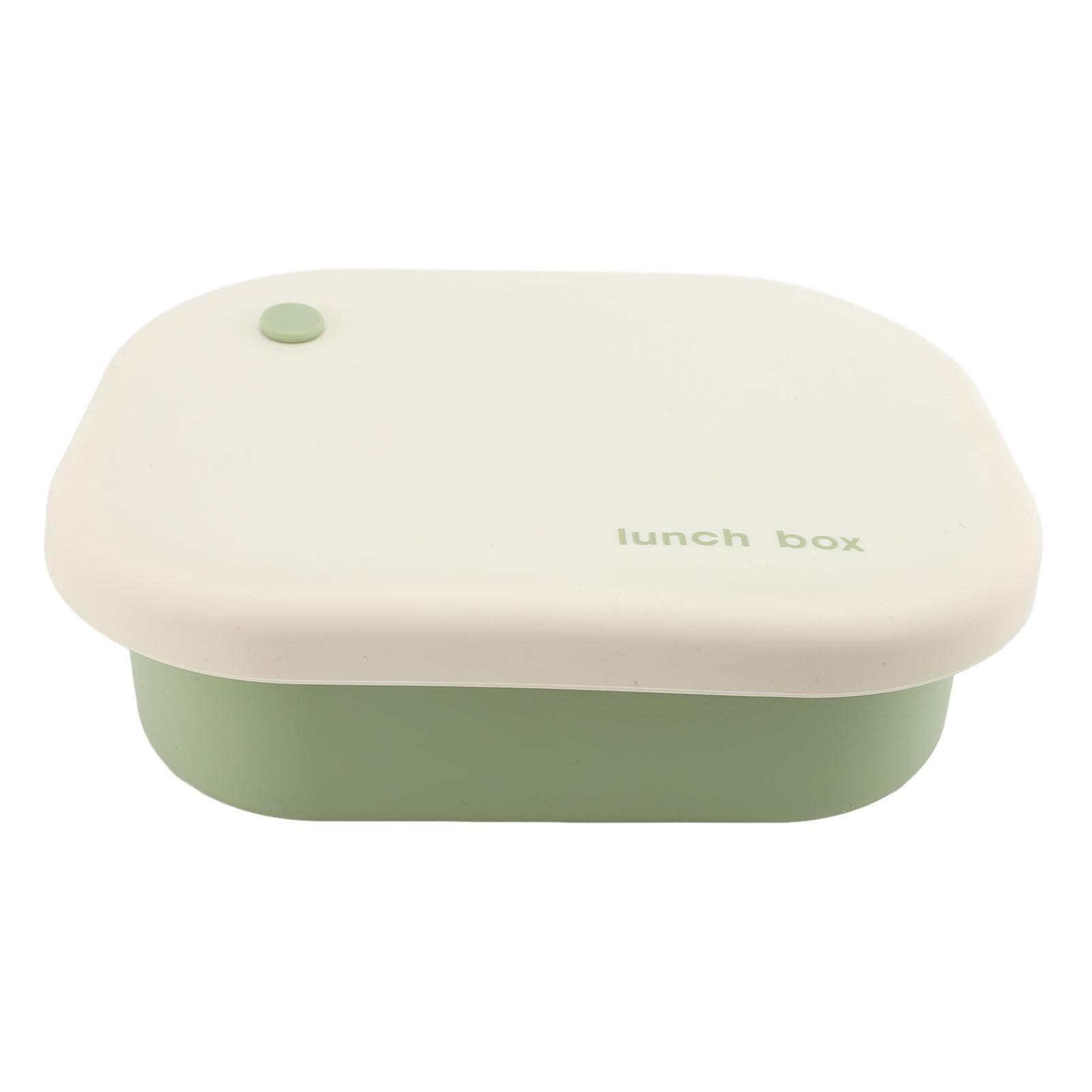 Silicone Lunch Box Microwave Safe 4 Compartment Food Grade Sealed Food Storage Container Box with Green