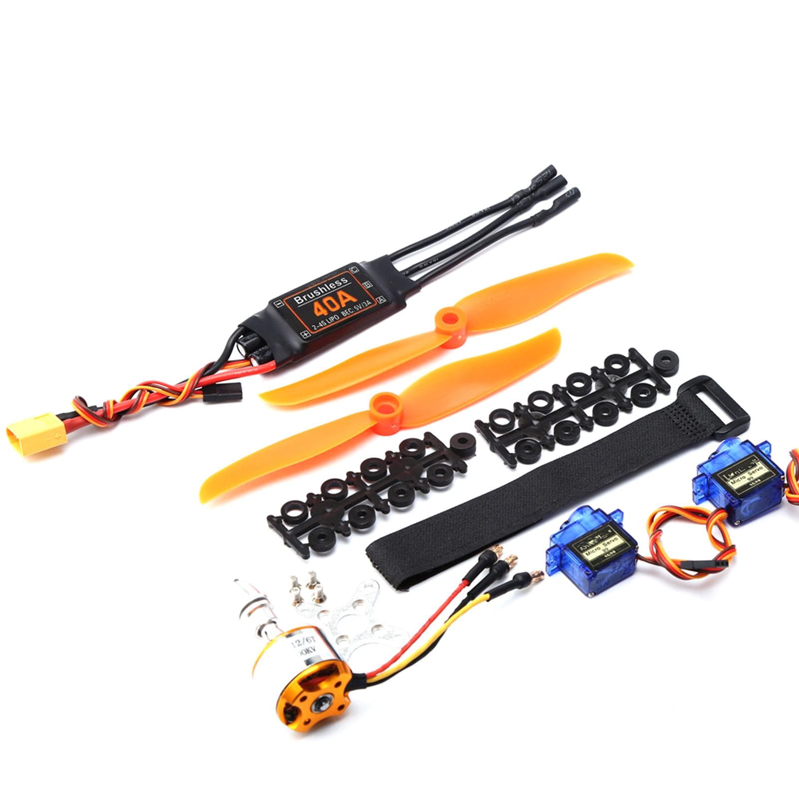 Brushless Motor 2200KV 40A ESC 6035 Propeller 9G Micro Servo 2pcs for RC Plane Helicopter XT60 Plug XT60 Plug