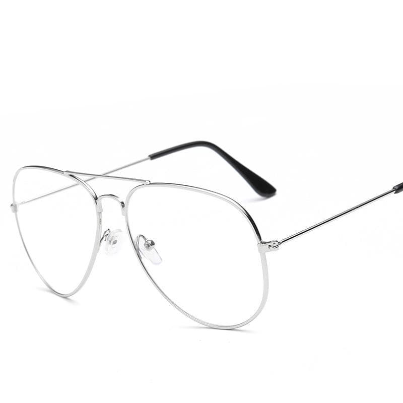 Vintage Pilot Metal Frame Glasses Women Men Classic Gold Transparent Clear Lens Optical Retro Eyewear Brand Designer